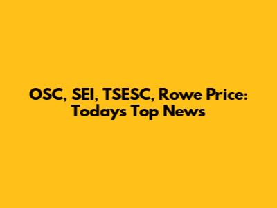 OSC, SEI, TSESC, Rowe Price: Today's Top News